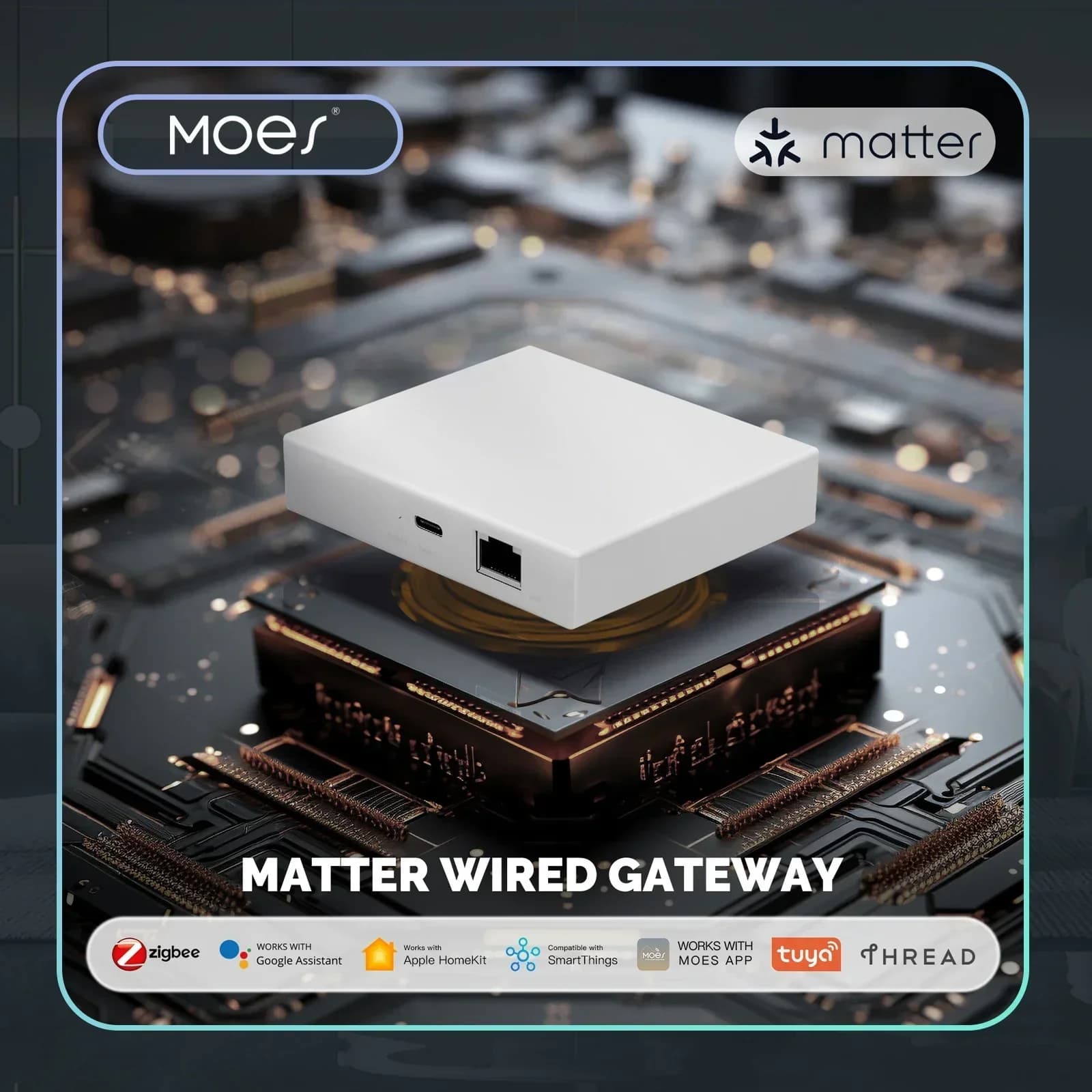 MOES Tuya Zigbee Matter fil passerelle maison intelligente pont Matter Hub prise en charge commande 