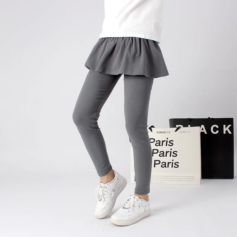 2026 nouveauté coton maigre grands enfants filles jupe Leggings haute élastique solide printemps ado