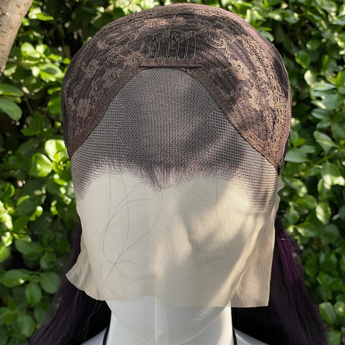 Perruque Lace Front Wig synthétique violet foncé 13x4, perruque Lace Front Wig longue et lisse de 26