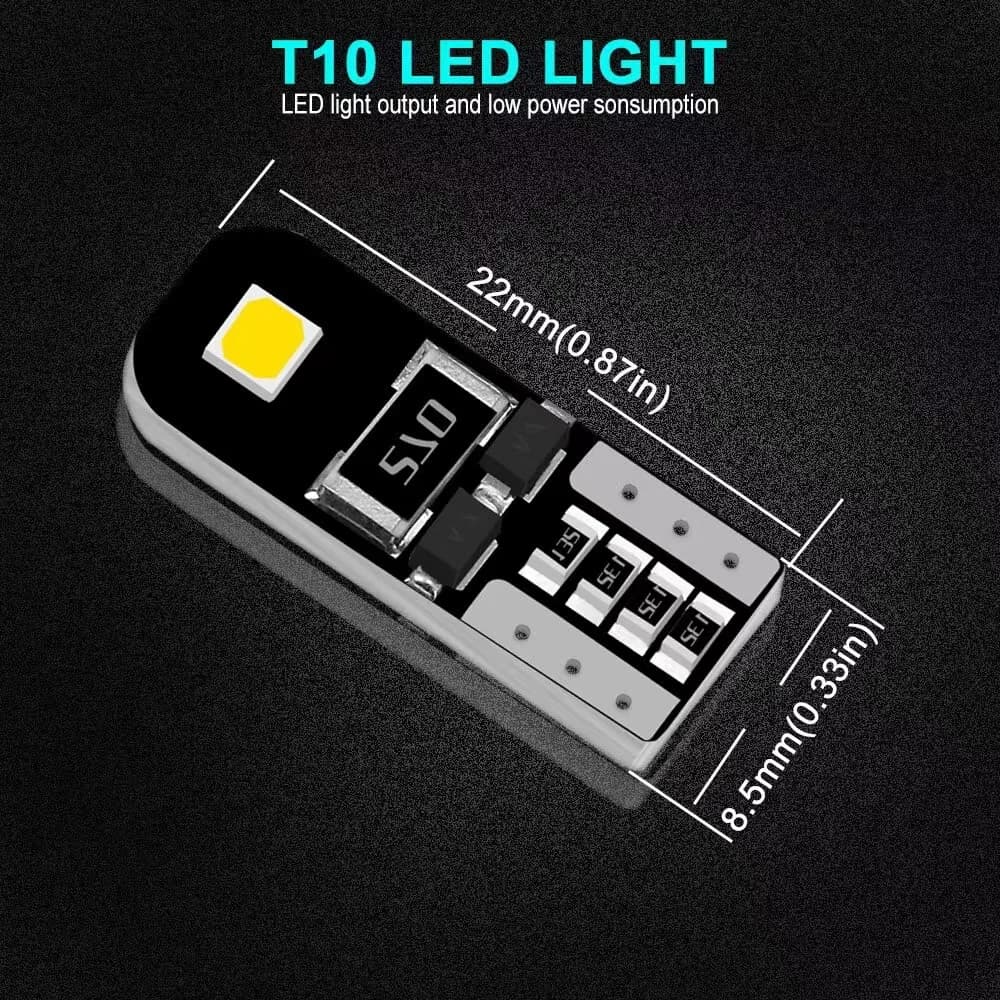 2/10 pièces W5W T10 LED Canbus sans erreur ampoule voiture intérieur lumière 194 LED lampe de signal
