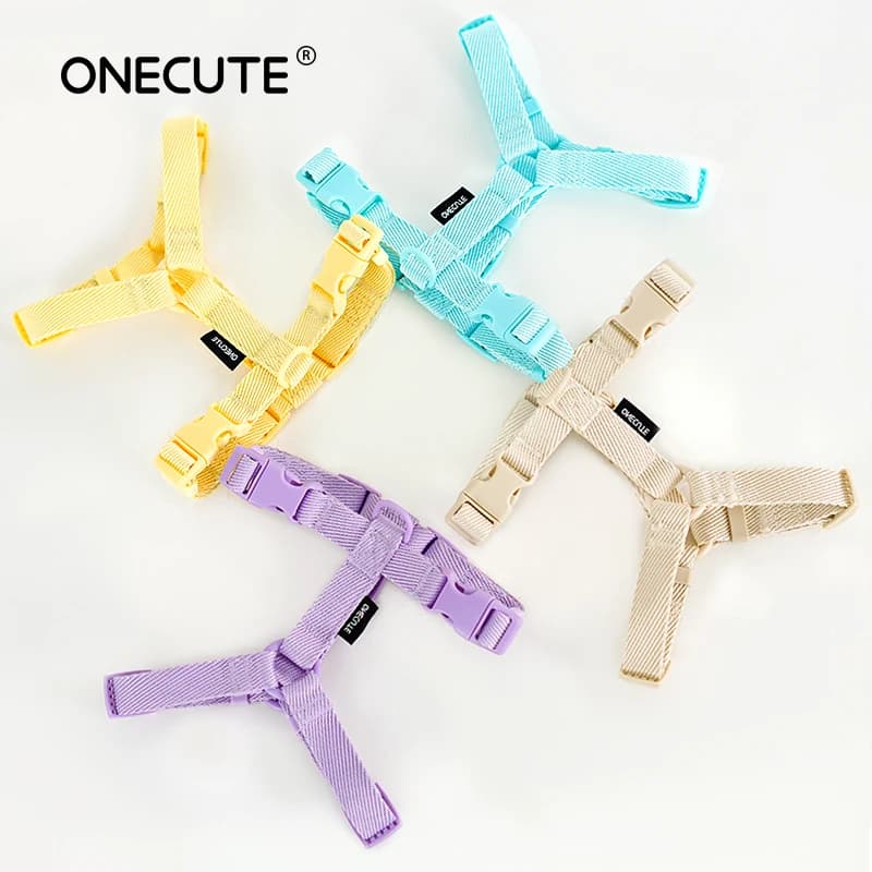 Harnais pour chien, collier pour chien, laisse pour chien, couleur Macarone, accessoires pour chat, 