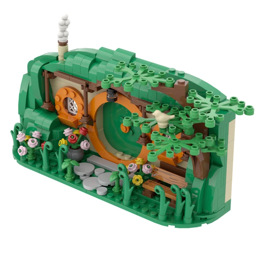 Kit de construction de trous MOC Hobbit, modèle d'architecture de film Mini sac, ornement de bureau 