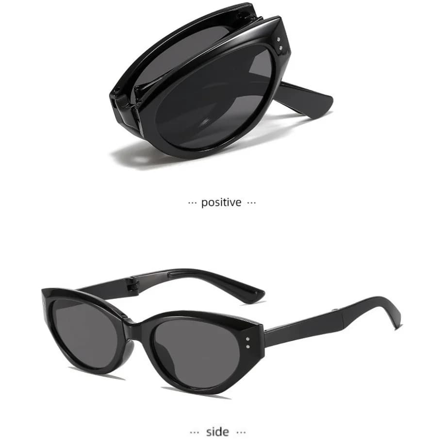Lunettes ovales minimalistes œil de chat pour femmes, lunettes de soleil pliantes d'extérieur, ombra