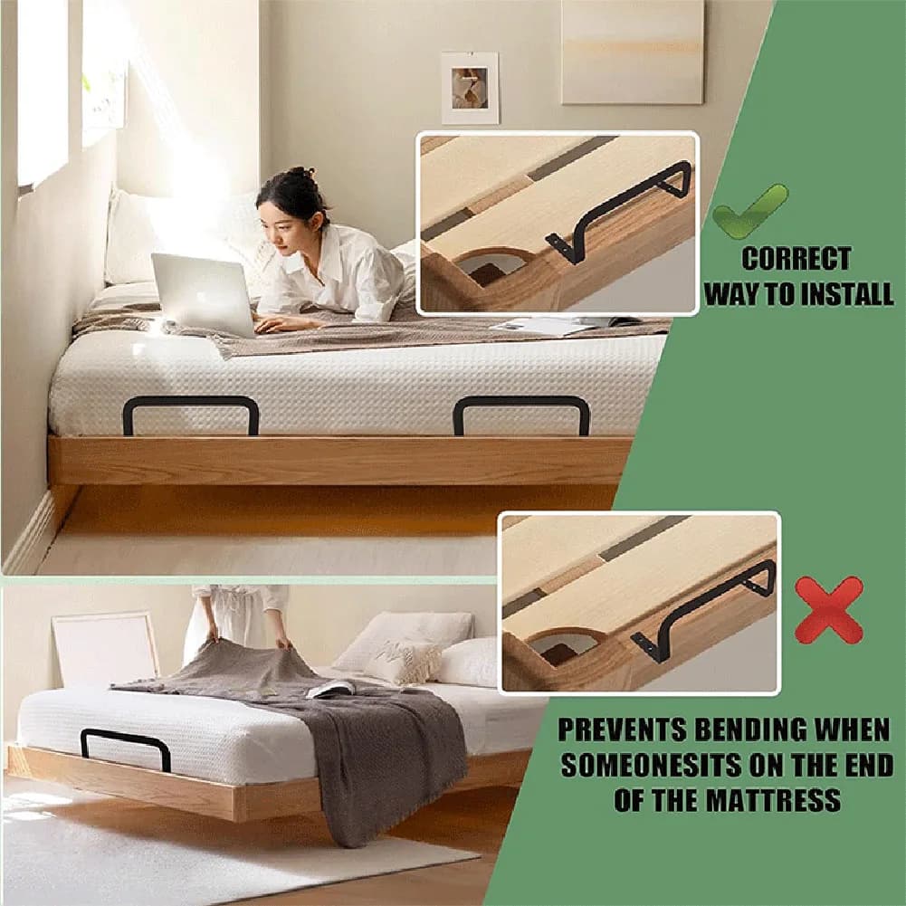 2 supports antidérapants ajustables pour cadre de lit et matelas, barres de retenue anti-glissement,