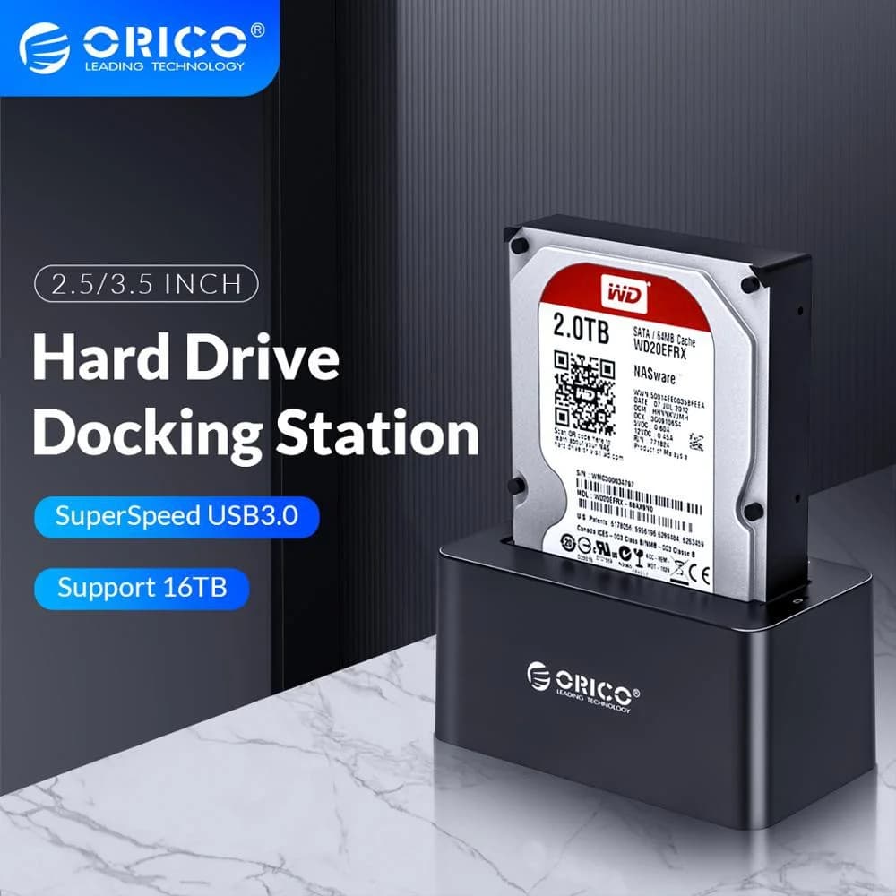 Station d'accueil pour disque dur SATA ORICO 2,5 / 3,5 pouces, adaptateur SATA vers USB 3.0 pour dis