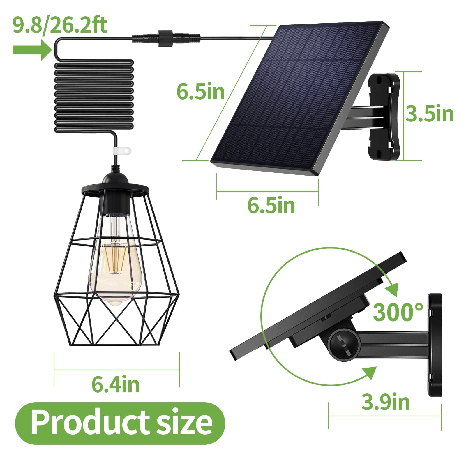 Lampes solaires suspendues 4000 mAh, intérieur/extérieur, super lumineuses, étanches IP65, pour cham