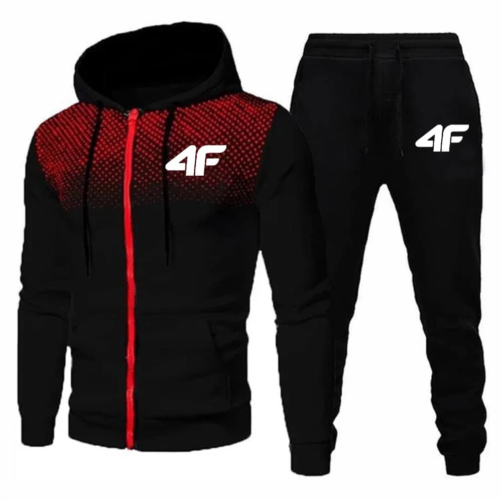 Automne hiver hommes survêtement Jogging pantalons de survêtement 2 pièces ensemble Sport veste à gl