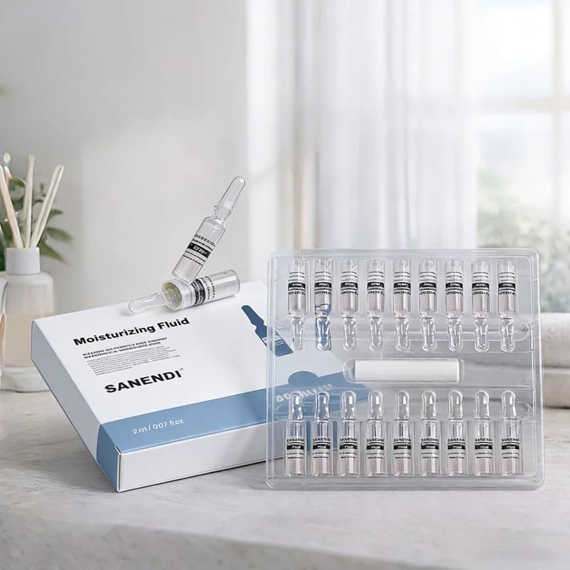 Ampoule multi-peptides d'acide hyaluronique Centella Glutathion, lignes fines, fluide hydratant, rép