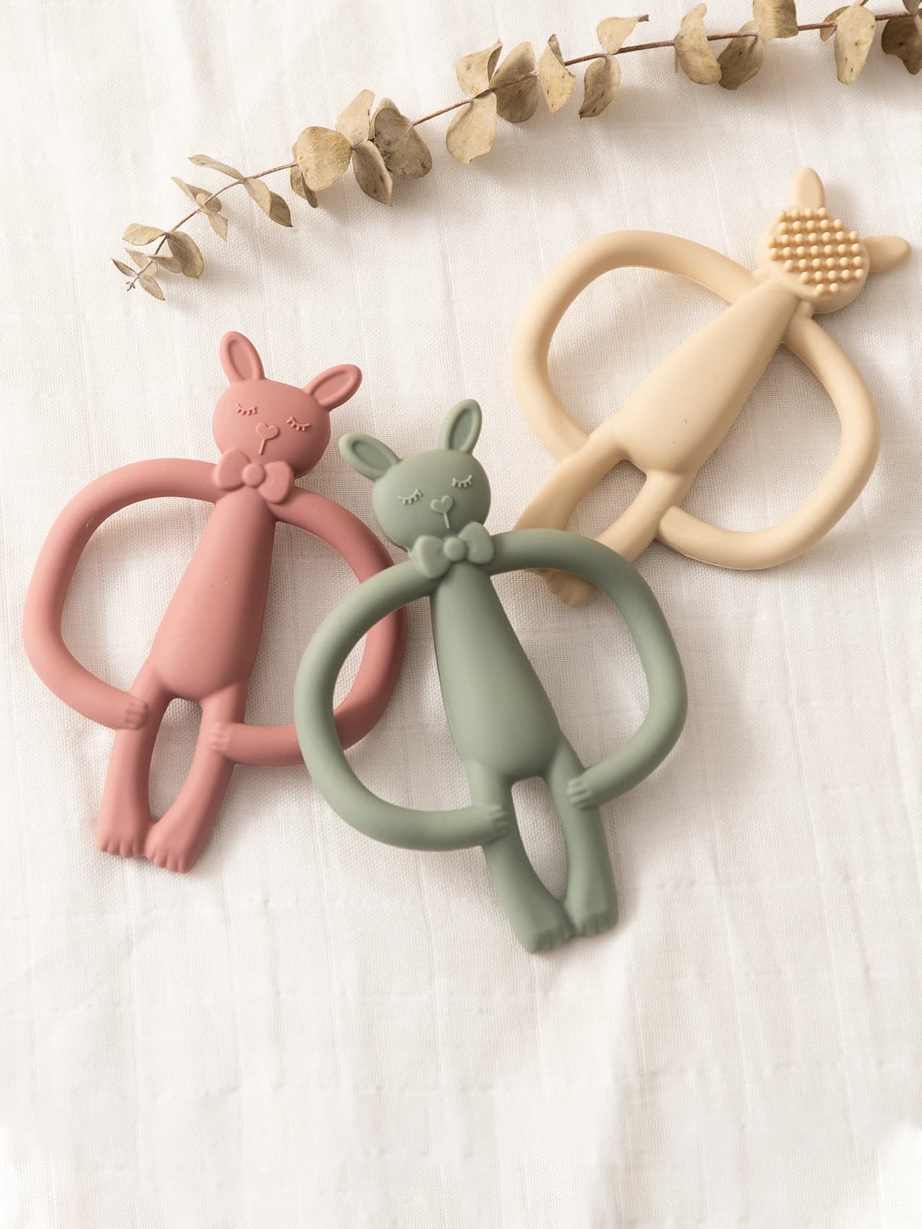 TeWindsor-Jouet de Dentition en Silicone pour Bébé, Lapin de Dessin Animé, Cadeaux pour Nouveau-Né, 
