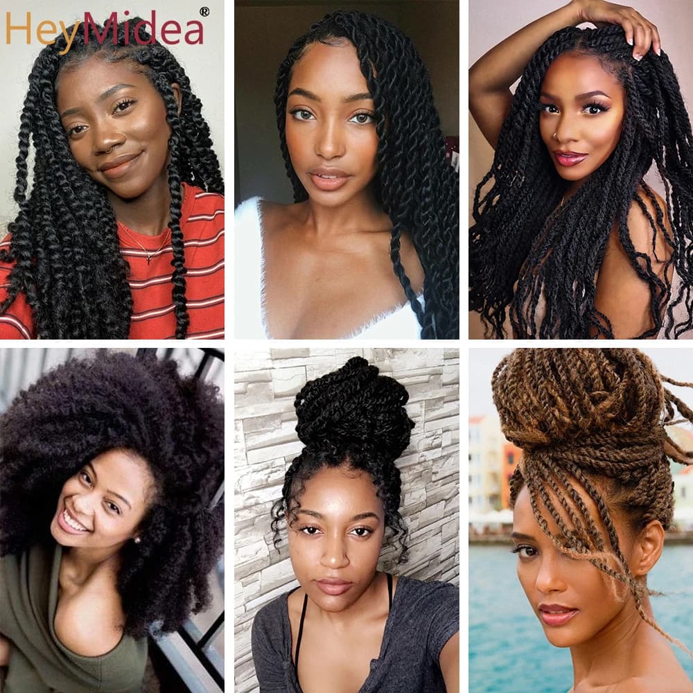 Cheveux Marley pour tresses, 18 pouces de long, Afro Kinky, extensions de cheveux synthétiques Kanek