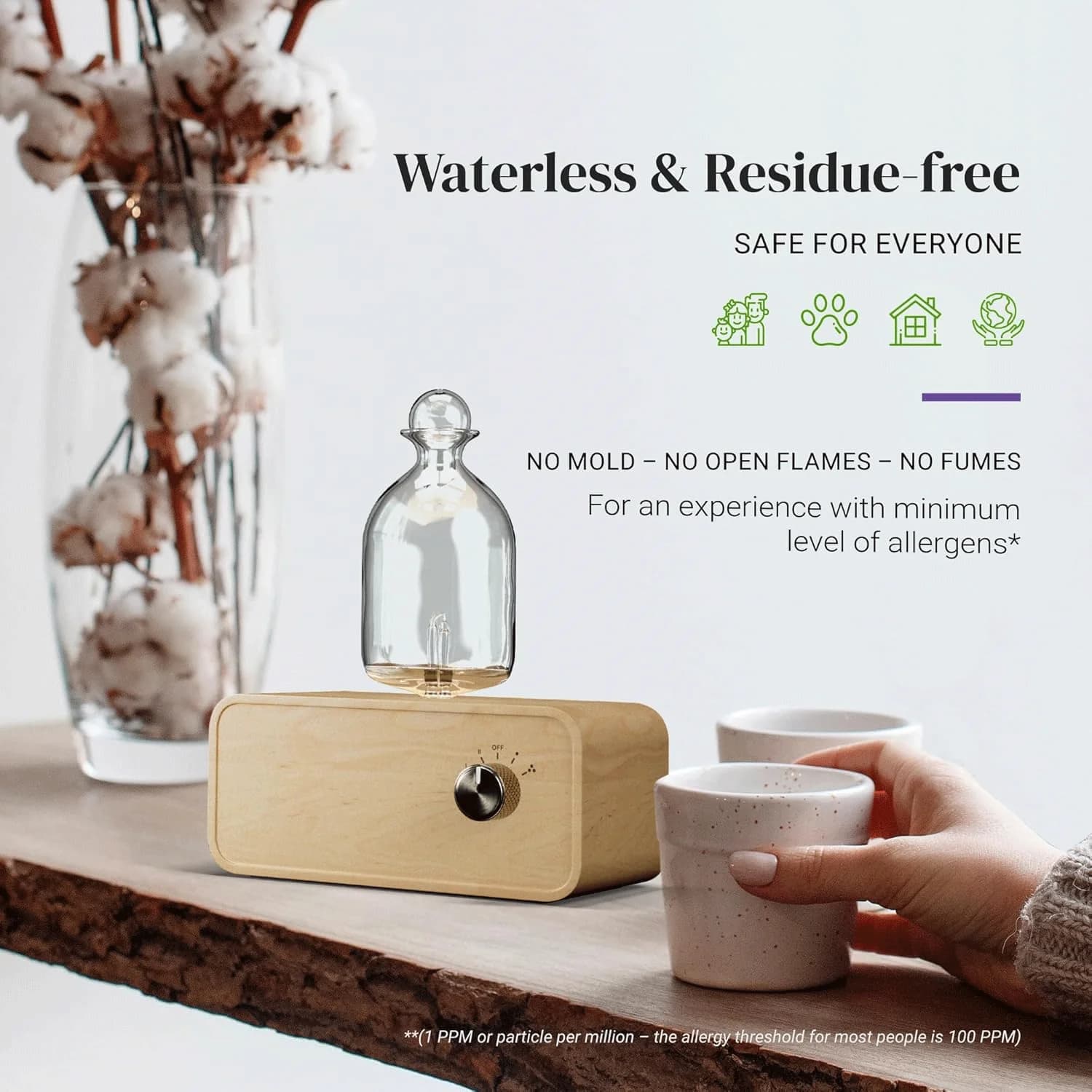Diffuseurs d'huiles essentielles nébulisantes pour aromathérapie-diffuseur à piles diffuseur d'huile