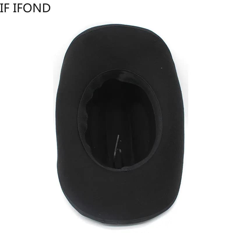 Chapeau de cowboy occidental à large bord pour homme, casquettes d'église Everche, Fascinateur vinta