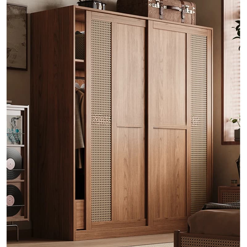 Grandes tiroirs casier armoires rotin femmes nordique porte coulissante placard de rangement organis