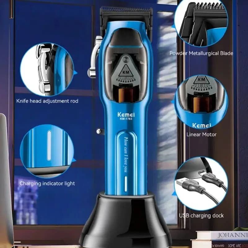 Kemei barbier moteur à grande vitesse 9000 tr/min tondeuse à cheveux électrique tondeuse à cheveux p