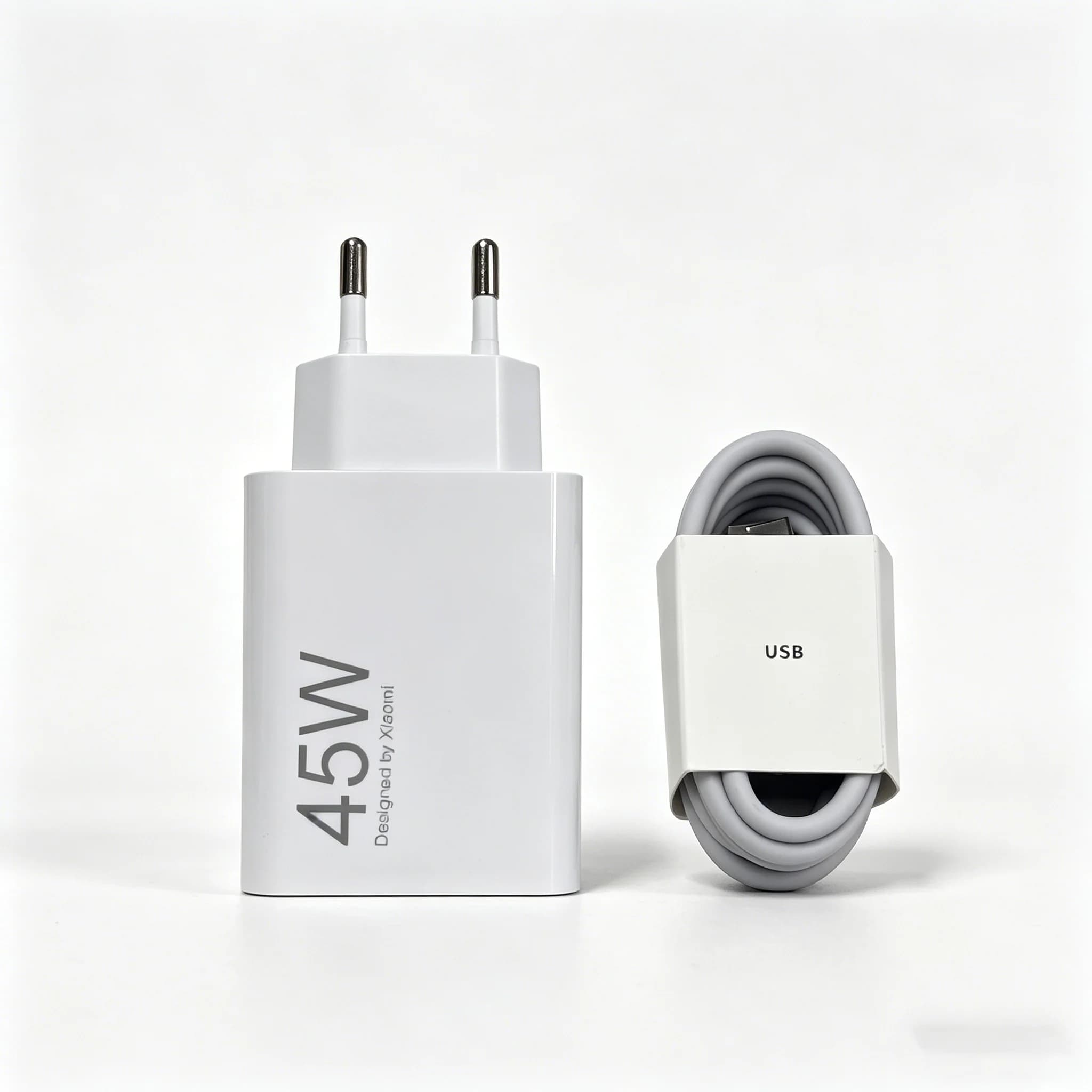 Chargeur XIAOMI 45W Type C Turbo Charge, charge rapide, compatible avec Redmi Note 15 14 13 12 11 X 