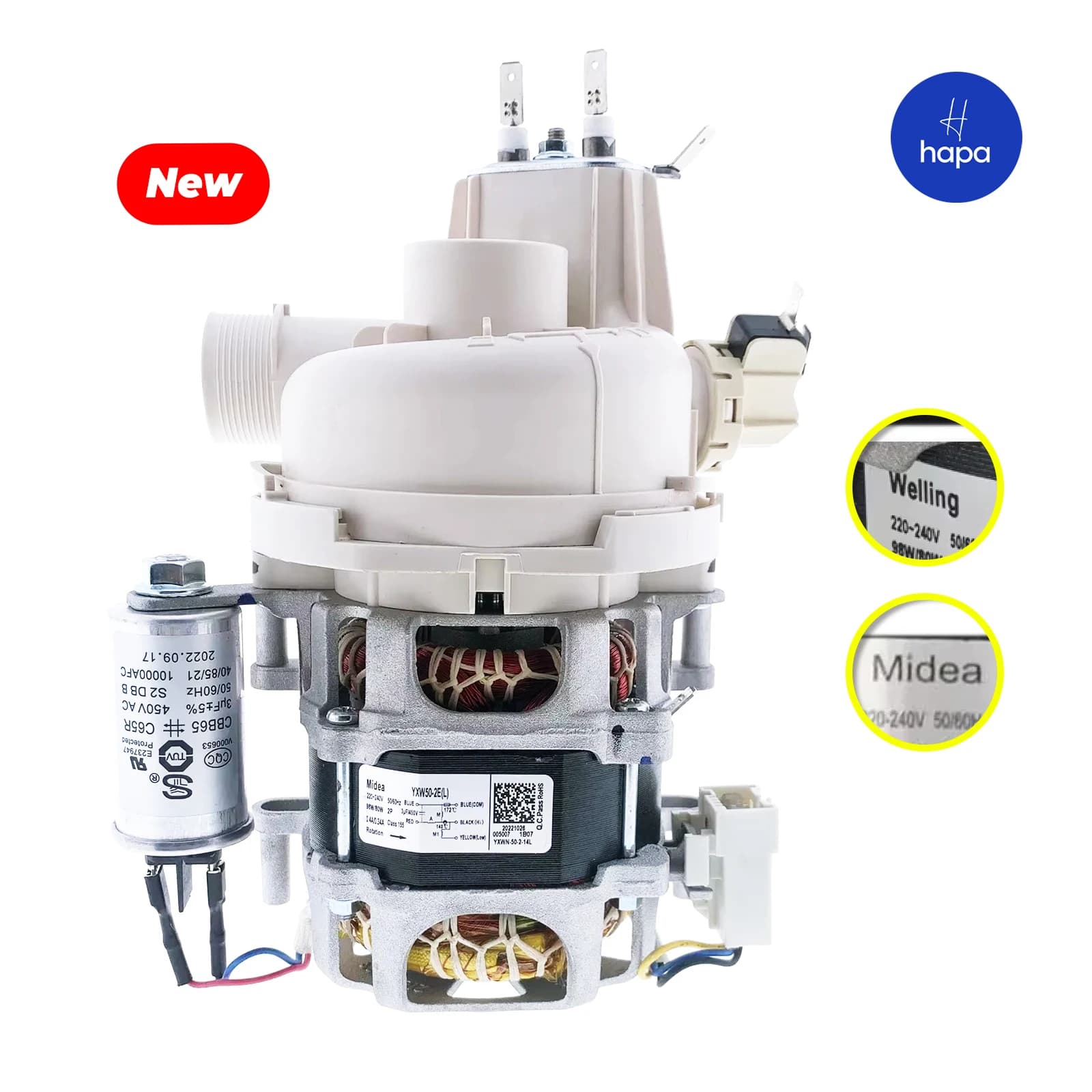 YXW50-2E(L)/YXW50-2E nouvelle pompe de circulation pour lave-vaisselle Welling/Midea/SPG pour KUPPER