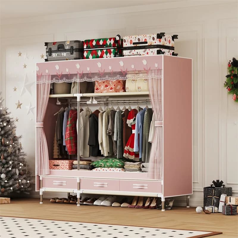 Armoire simple, durable et pratique, facile à assembler, ambiance natale, couverture et tiroirs en m