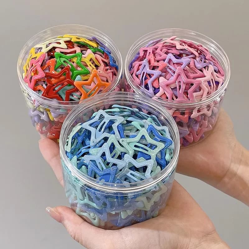 Pinces à cheveux étoiles colorées BB pour filles, 20 pièces, jolies épingles à cheveux décoratives, 