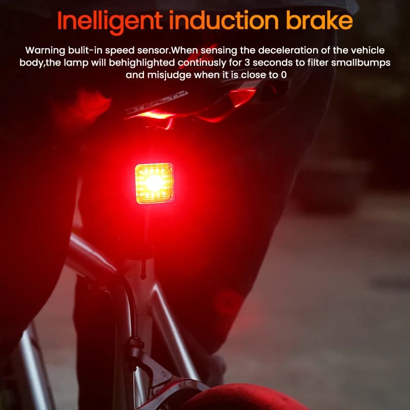 WT06 feu stop de vélo intelligent feu arrière 120 Lumen IP66 étanche phare et feu arrière ensembles 