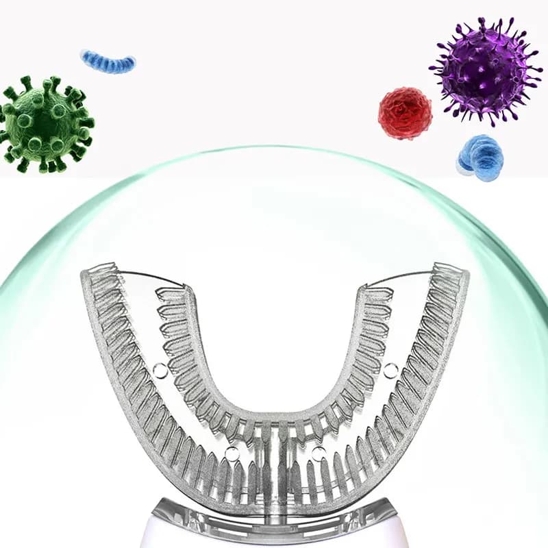 Brosse à dents électrique en forme de U pour adulte, brosse à dents à ultrasons, silicone résistant 