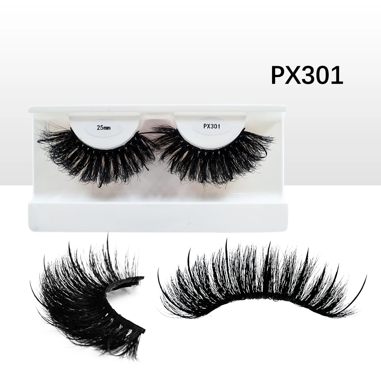 Spike Real Mink Lashes, Fluffy fissuraminants Py Strip Lashes, Haute Qualité, 16mm, 18mm, 20mm, 25mm