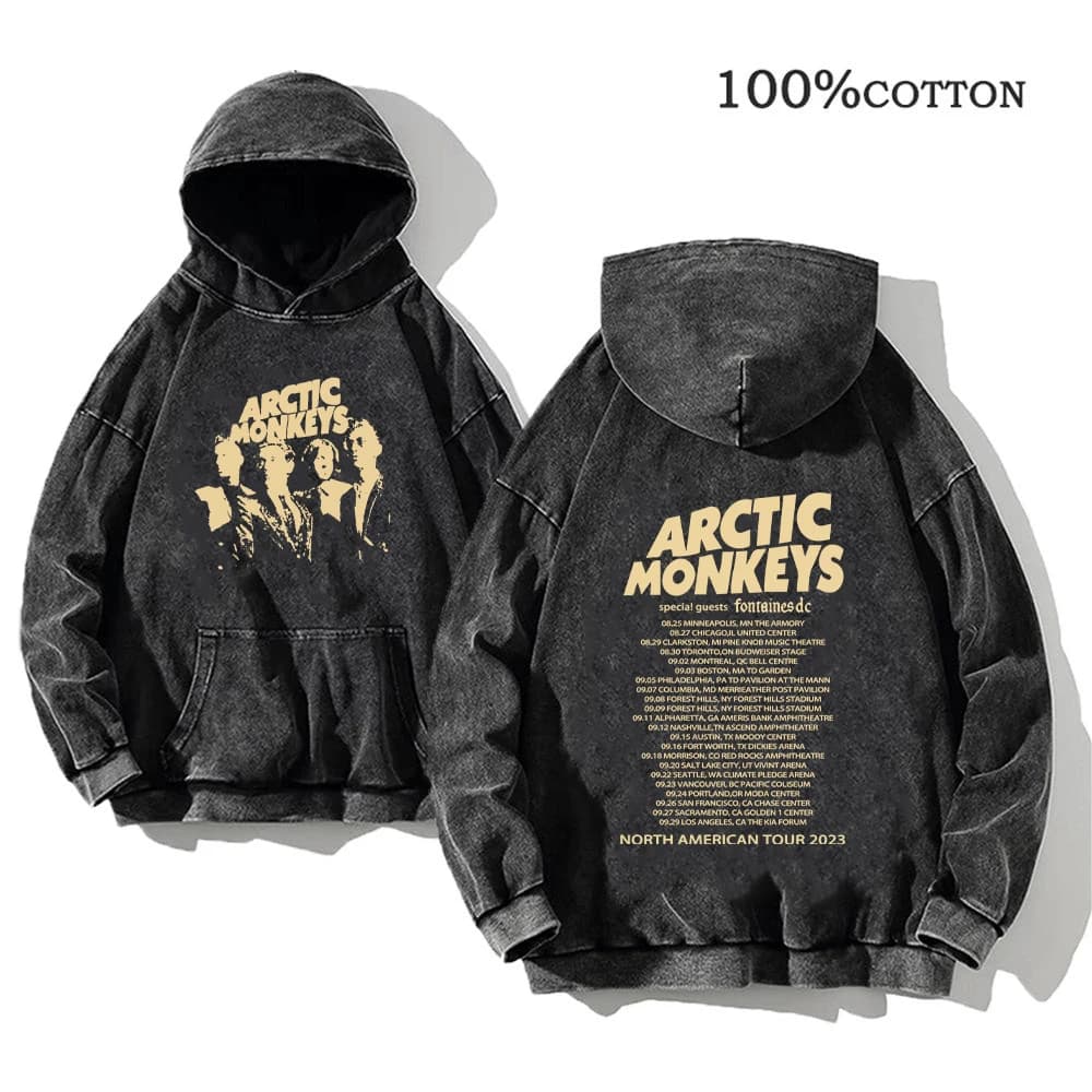 Sweat à capuche imprimé Rock rétro, Album de musique Arctic Monkeys, pull graphique pour hommes, Vin