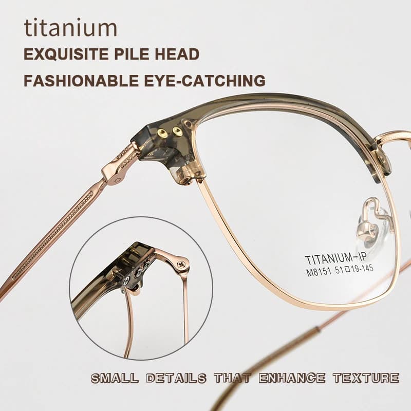 2025 nouveau cadre en titane lunettes polygonales cadre hommes acétate sourcil cadre lunettes à la m