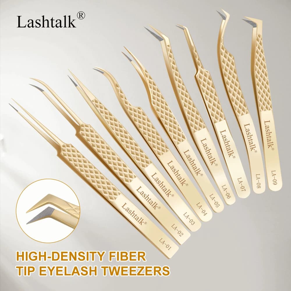 Lashtalk pince à épiler à pointe de Fiber de précision Extensions de cils poignée en diamant anti-dé