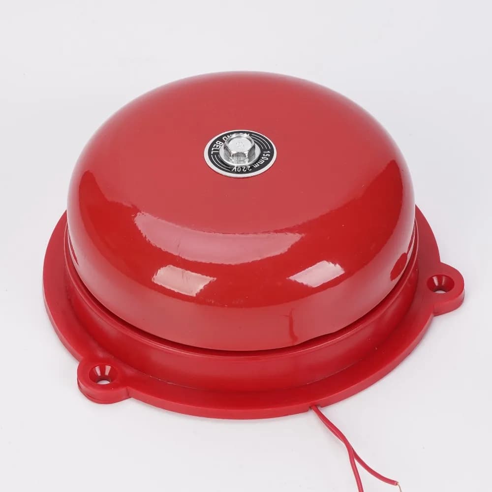 Sonnette d'alarme incendie étanche en métal AC 220V, sonnette manuelle de type percussion interne, s