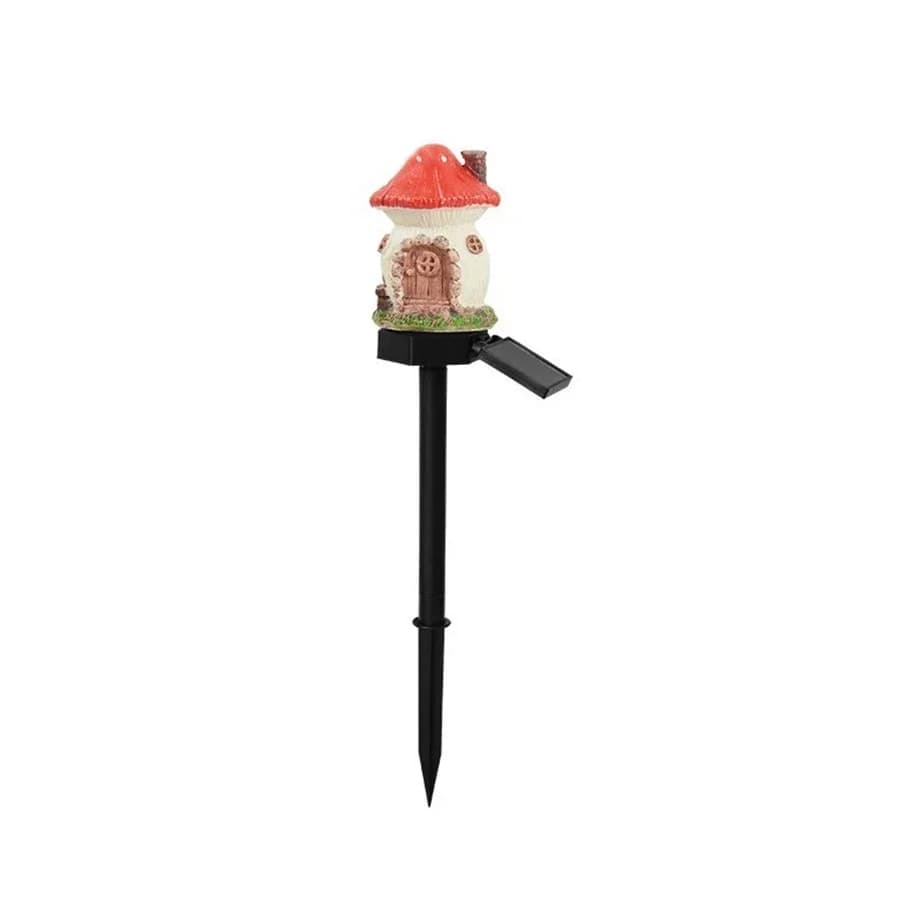 Lampe solaire créative en résine en forme de maison champignon, petite lampe LED étanche à brancher 