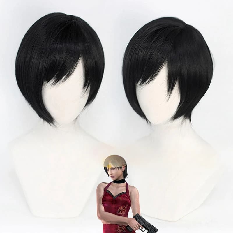 Perruque de Cosplay Anime Evil Ada Wong, cheveux synthétiques d'halloween, perruques résistantes à l
