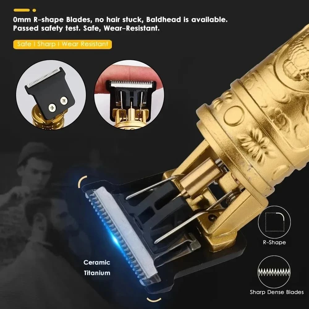 Tondeuse à cheveux vintage T9 pour hommes, machine de découpe de cheveux portable, rasoir à charge r
