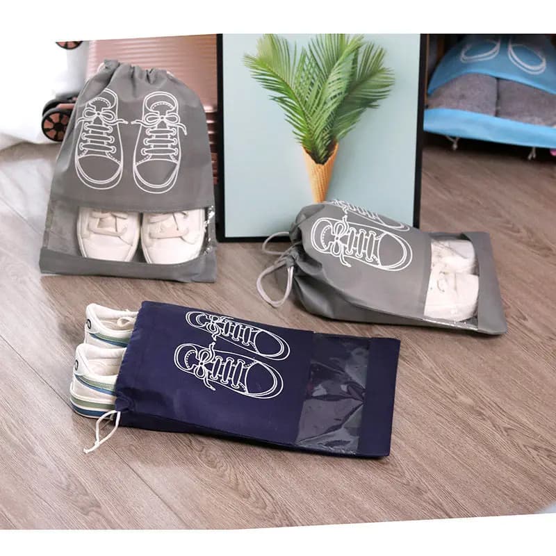 Sac de rangement pour chaussures en tissu non tissé épaissi, grande capacité, étanche à l'humidité, 
