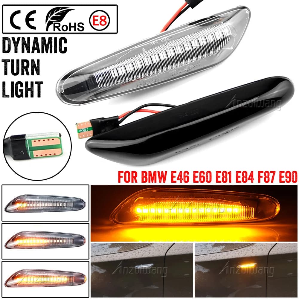 Clignotant séquentiel LED, feu de position latéral pour BMW E60 E61 E90 E91 E87 E81 E83 E84 E88 E92 