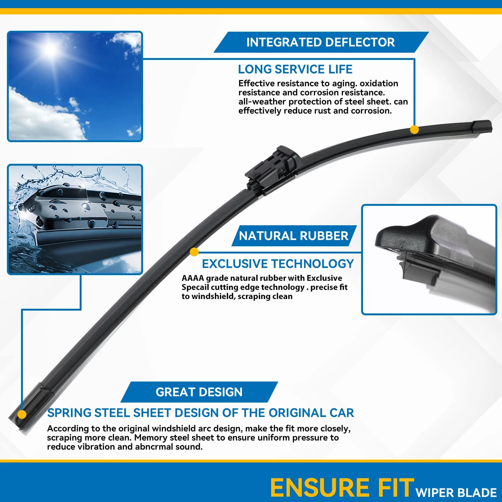 Erick's – balais d'essuie-glace avant LHD, pour Ford Transit L2H2 2014 – 2019, pare-brise, fenêtre d