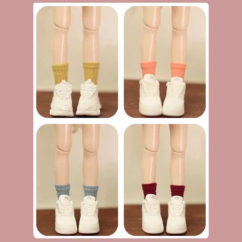 Une paire de chaussettes pour poupée Blyth, chaussettes courtes de couleur bonbon, accessoires pour 