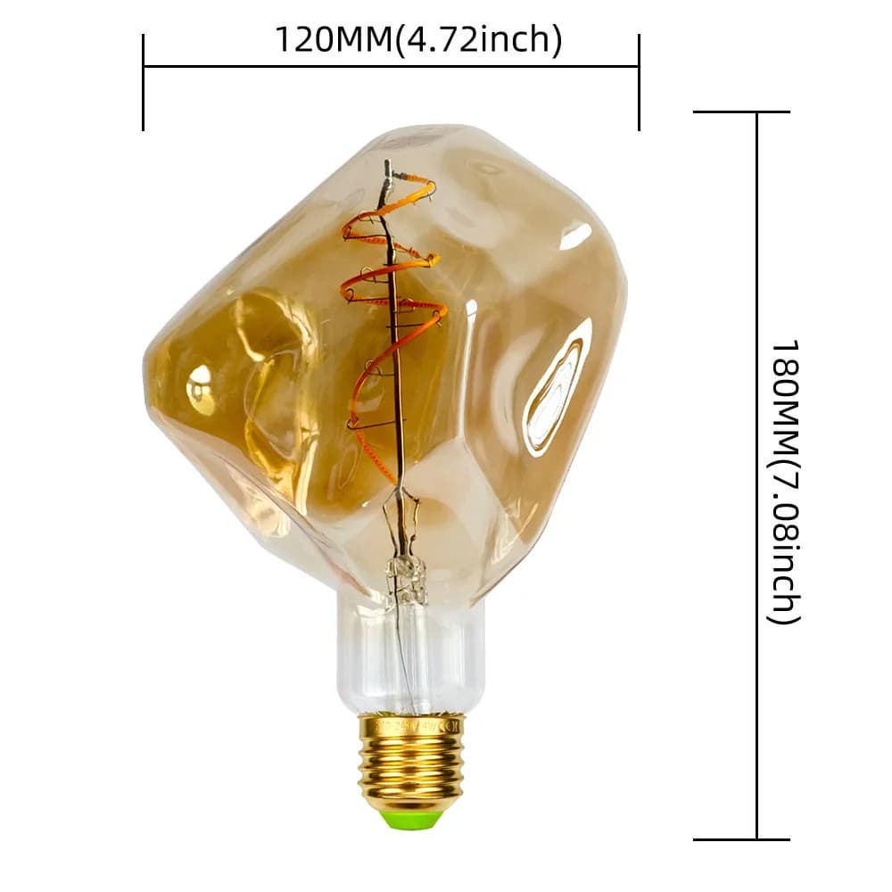 TIANFAN Edison ampoule Led grande pierre G125 4W Dimmable 220-240V E27 2000Kelvin ampoule décorative
