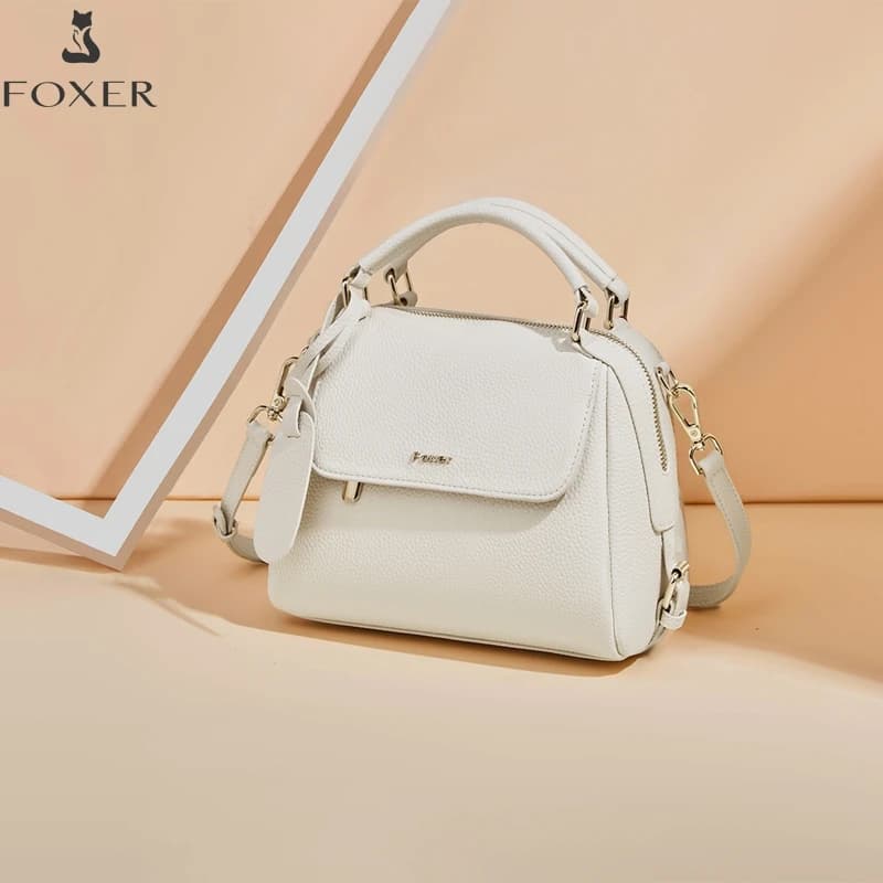 Sac à main femme FOXER 2026 en cuir de vachette, sac à bandoulière de luxe léger pour le quotidien e
