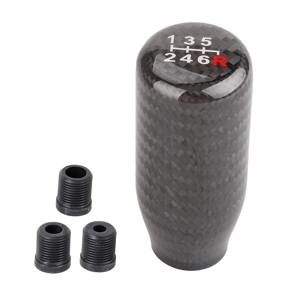 Nouveau pommeau de levier de vitesse universel 5/6 vitesses en fibre de carbone pour voiture de cour