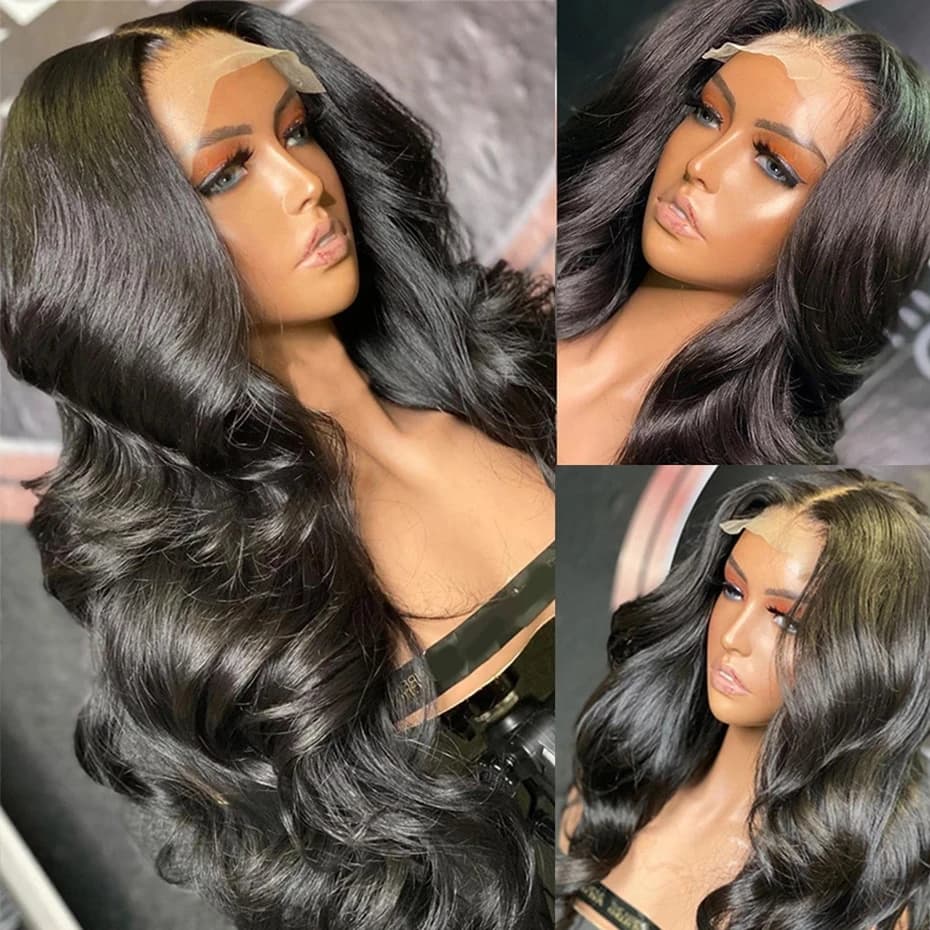 Perruque Lace Front Wig 360 naturelle Body Wave, cheveux humains, pre-plucked, bling, 4x4, 13x4, 32/