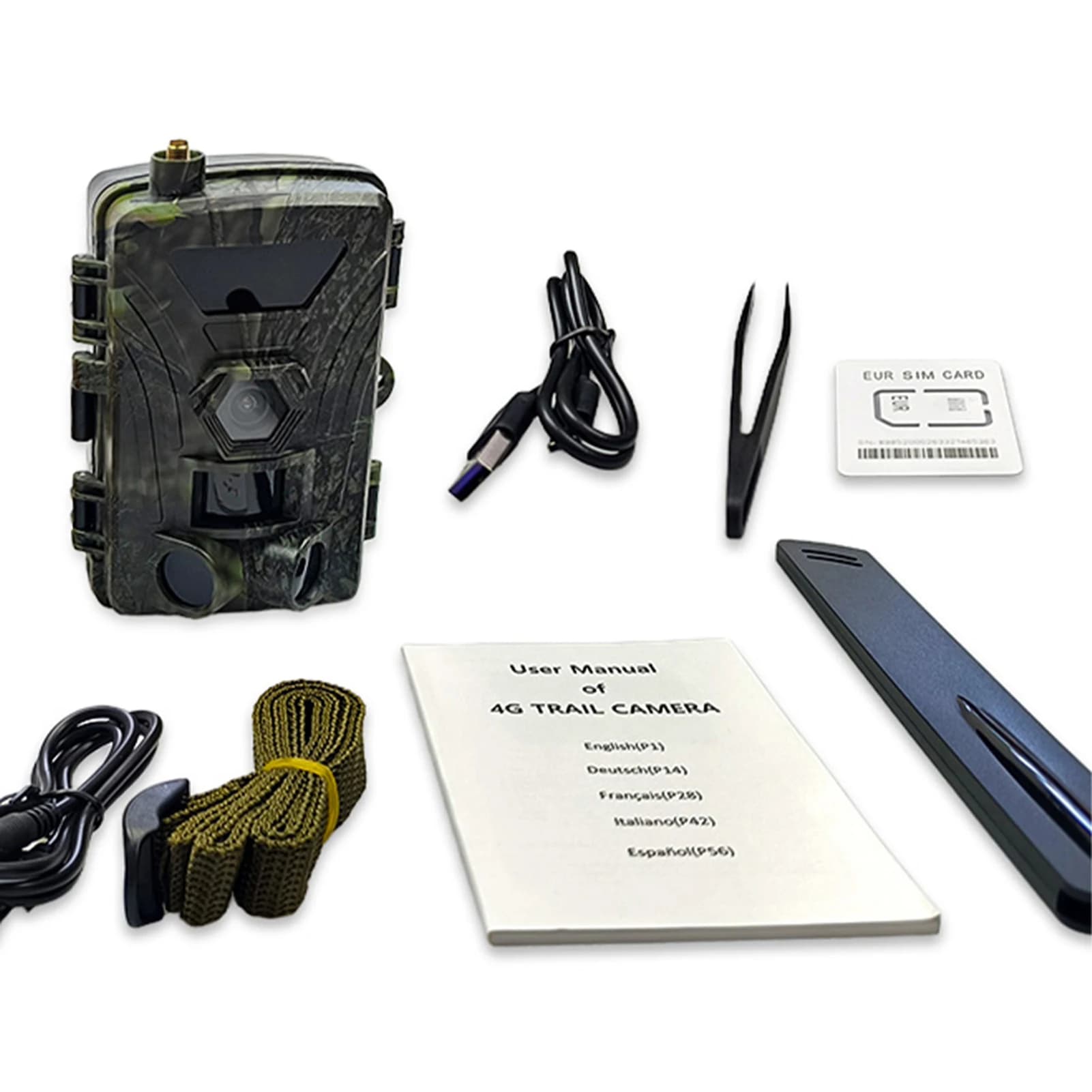 Caméra de suivi des sentiers 4G, vidéo 8K, images 60MP PIR120 ° Caméra de faune à déclenchement réfl