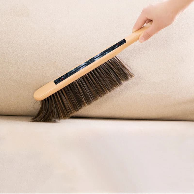 Brosse en bois de hêtre pour le nettoyage ménager, manche long pour balayer la poussière, brosse à p