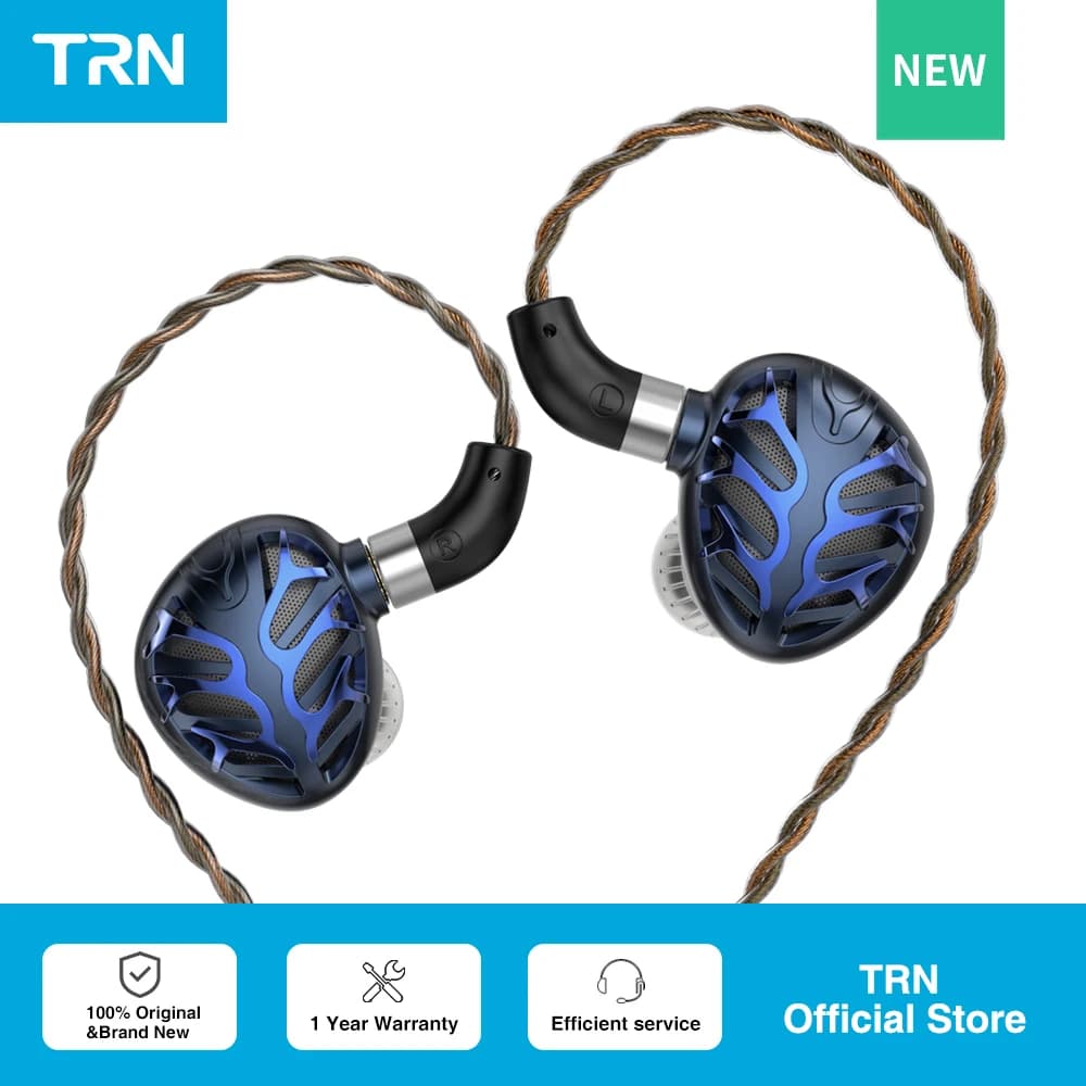Écouteurs intra-auriculaires TRN Official Azure Dragon de deuxième génération avec diaphragme planai