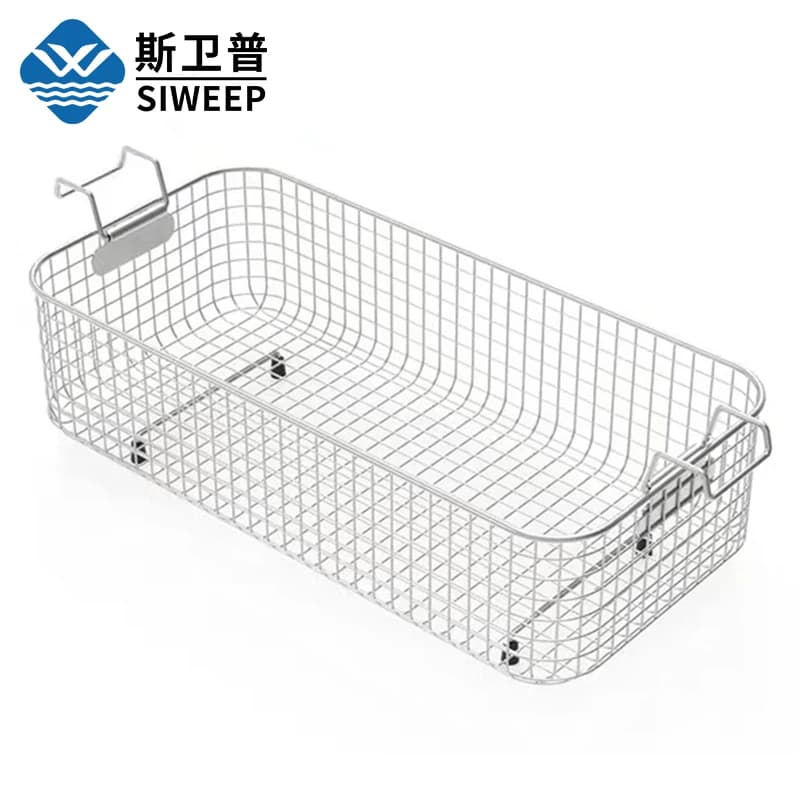 Panier de nettoyage à ultrasons 0,8L-30L en acier inoxydable SUS 304, panier en maille pour machine 