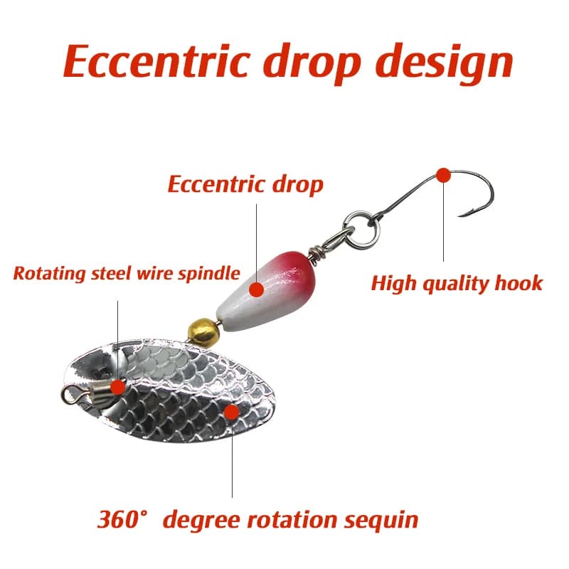 Appât Élen métal avec cuillère spinner, matériel de pêche, 1 pièce, 3/4g