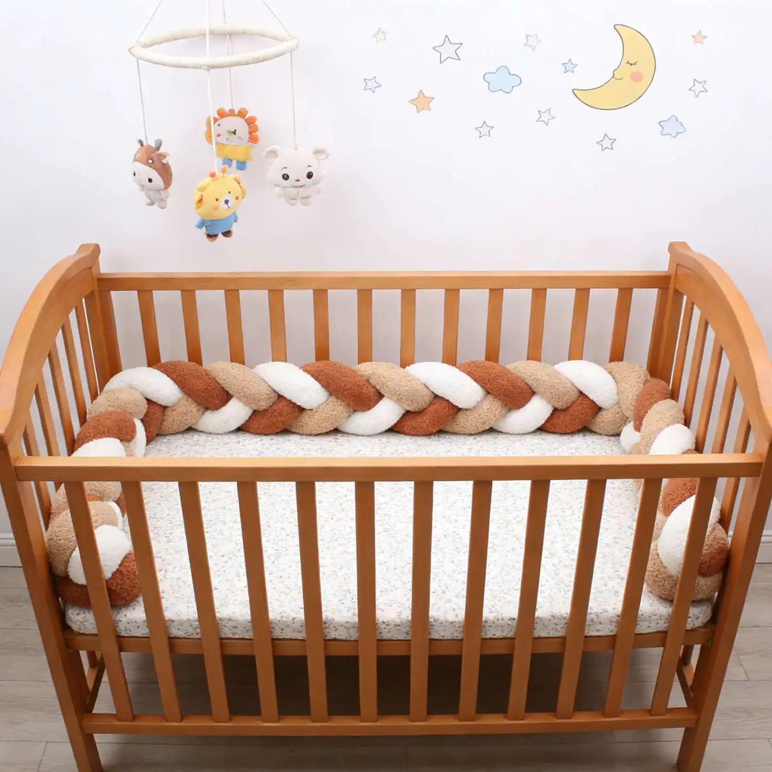 Tour de lit bébé tressé 1M 2M 3M 4M, protection de berceau et coussin de lit pour nourrisson, décora