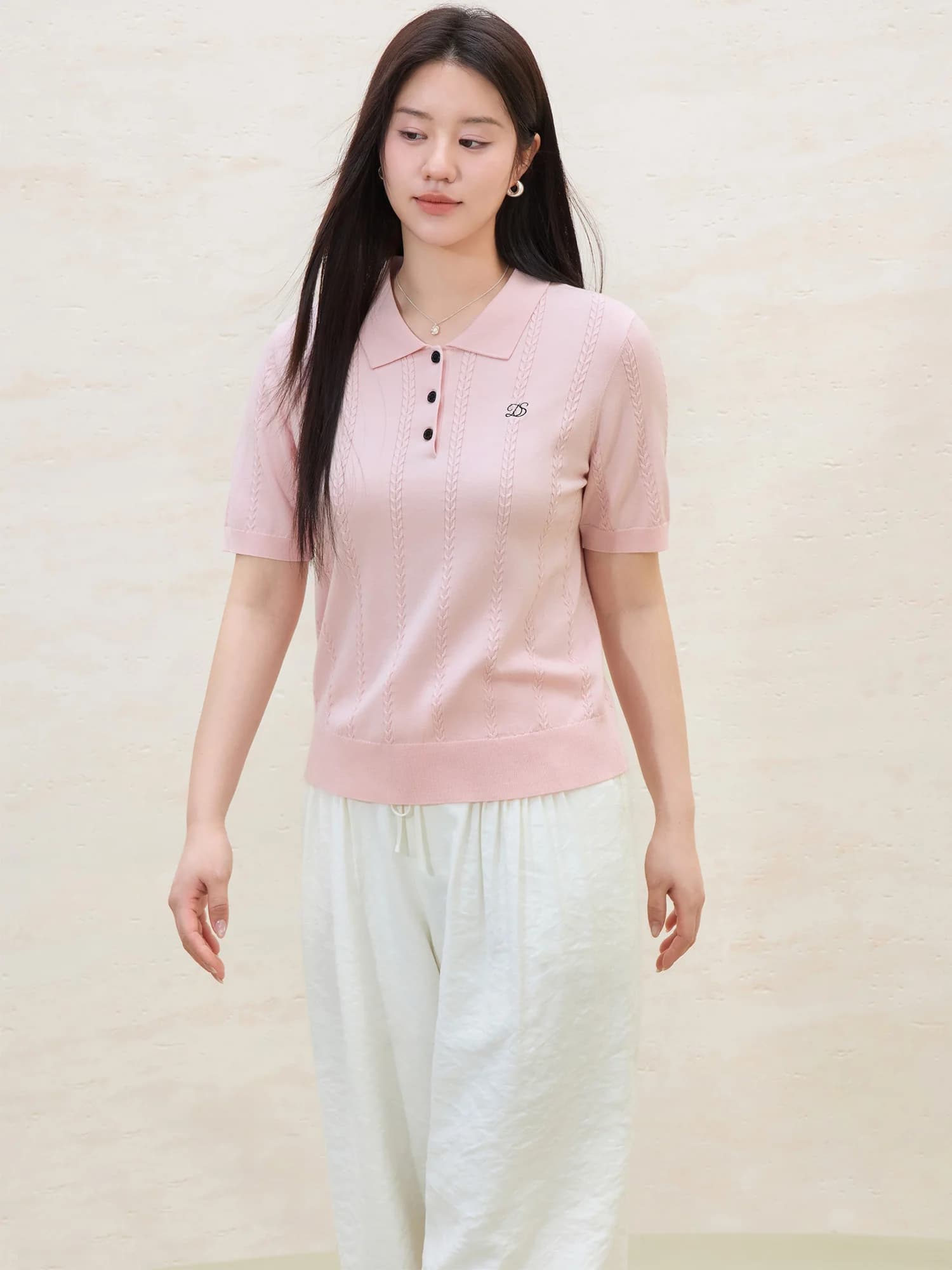 DUSHU grande taille col Polo Lyocell haut en tricot été minceur coupe bureau travail Transition frai
