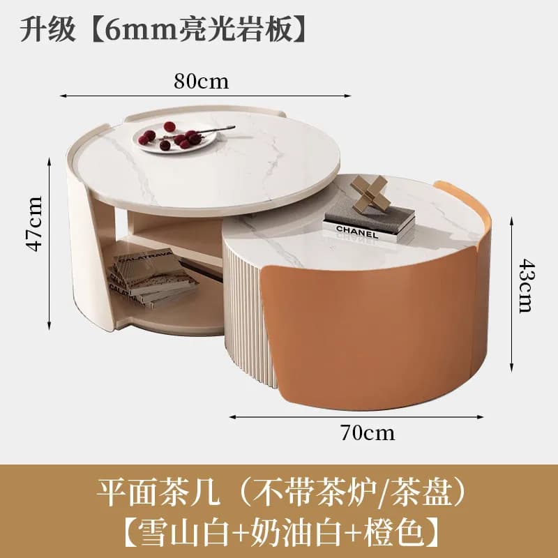 Table basse extensible pour salon, petite table basse ronde nordique, mignonne, minimaliste, unique,