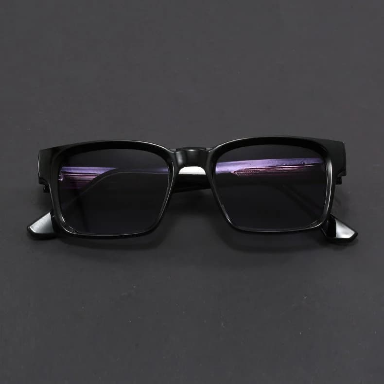 Lunettes de soleil anti-UV à monture carrée noire et imprimé léopard, style rétro et tendance, pour 