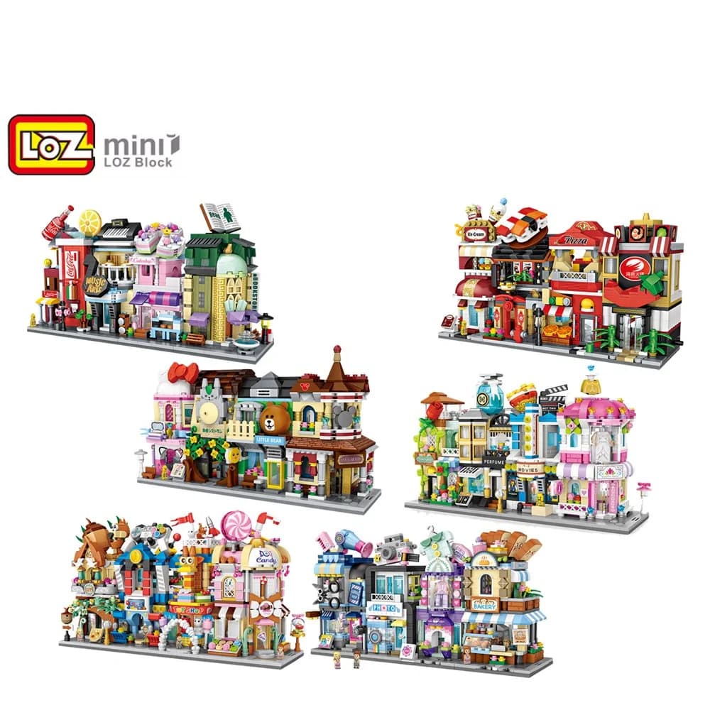 LOZ blocs mignon Mini magasin de rue enfants jouets éducatifs petite boutique Brinquedos modèle briq
